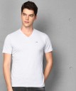 Solid Men V Neck Grey T-Shirt