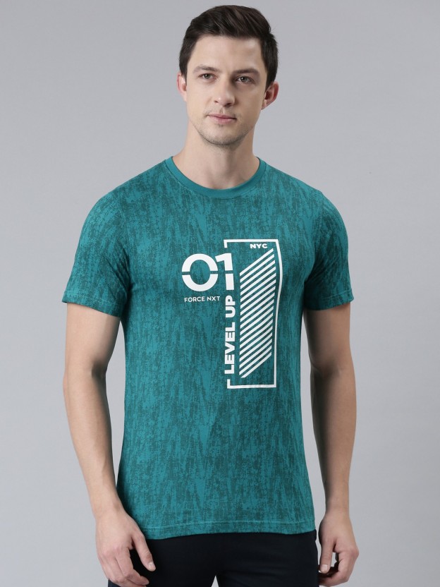 Super Combed Cotton Men Self Design Round Neck Pure Cotton Green T-Shirt