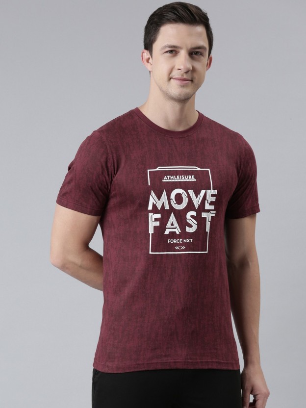 Super Combed Cotton Men Self Design Round Neck Pure Cotton Red T-Shirt