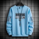 Men Typography Round Neck Cotton Blend Light Blue T-Shirt