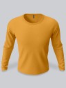 Men Solid Round Neck Cotton Blend Yellow T-Shirt