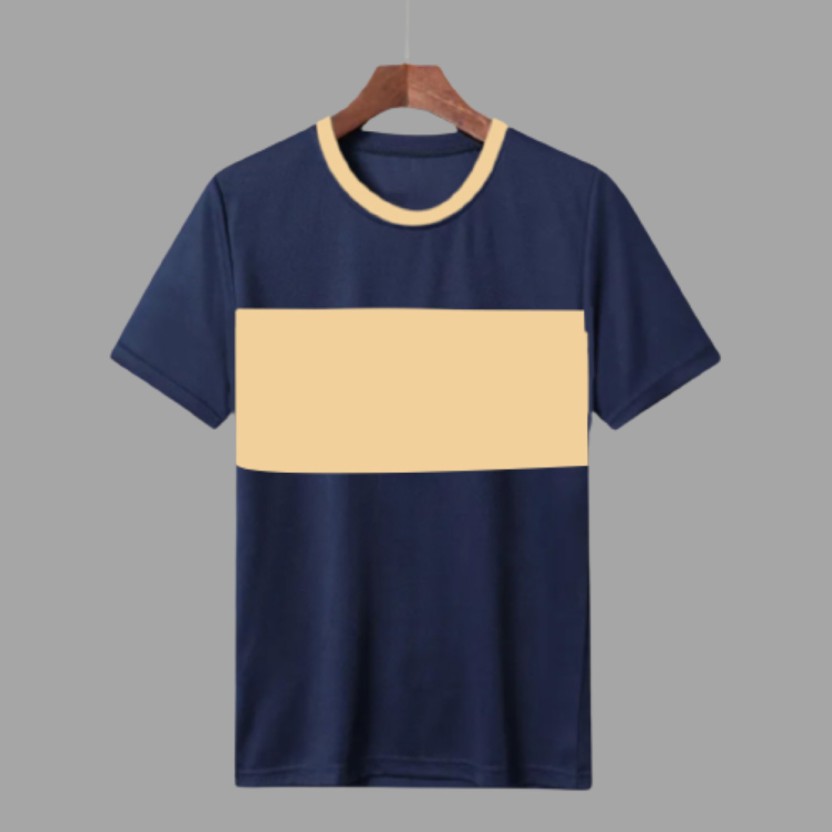 Men Solid Round Neck Polyester Navy Blue T-Shirt