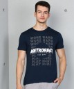 Graphic Print Men Round Neck Blue T-Shirt