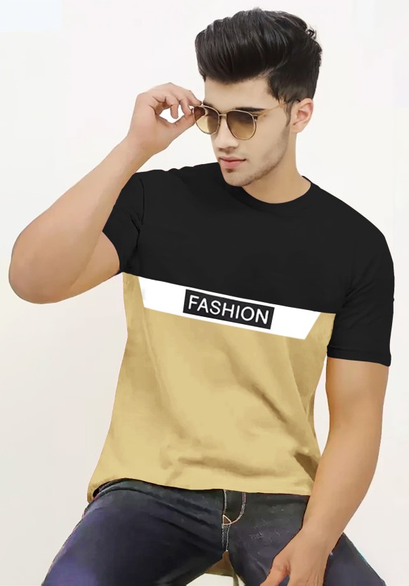 Men Striped Round Neck Cotton Blend Multicolor T-Shirt
