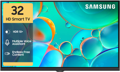Samsung 80 cm (32 inch) HD Ready LED Smart Tizen TV 2025 Edition with Voice Assistance Remote Control | 100+ Free Channels | HDR 10+ Support | PurColor | Samsung Knox Security | Digital Tuner | Object Tracking Sound Lite | Adaptive Sound | Q-Symphony  (UA32H4500FUXXL)