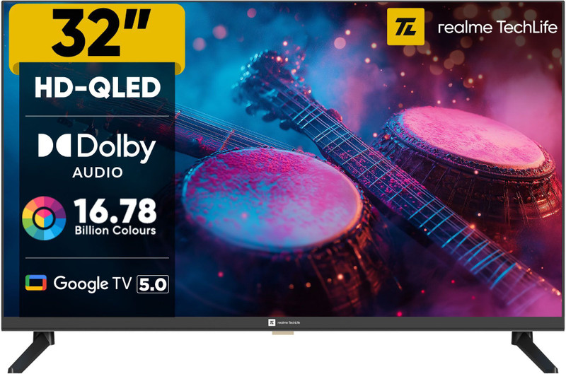 realme TechLife 80 cm (32 inch) QLED HD Ready Smart Google TV (32HDGQRDDAQ)