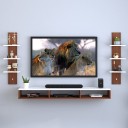 REDWUD TV Unit/ TV Cabinet/ TV Stand Engineered Wood TV Entertainment Unit  (Finish Color - Walnut/White, DIY(Do-It-Yourself))