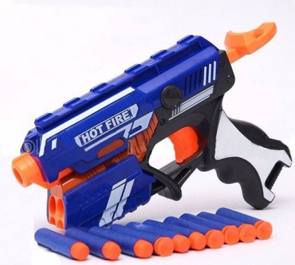 A R ENTERPRISES Toy With 10 Safe For Kids Guns & Darts  (Blue)