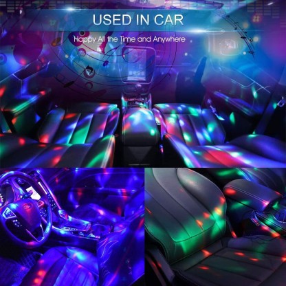 Flipkart SmartBuy USB Party Lights LED Small Magic Disco Ball Sound Control DJ Stage Light Disco Light for Car Led Light  (Multicolor)