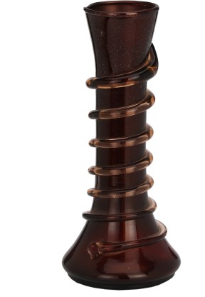 AFAST Desiger Maroon Glass Flower Vase Hand Decorative With New & Stylish Shape -FP26 Glass Vase  (8 inch, Maroon)