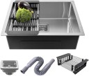 ROSSIL 21" X 18" X 10" HANDMADE KITCHEN SINK PREMIUM QUALITY MATT FINISH Vessel Sink  (silver)
