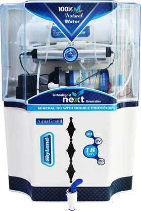 Aquagrand SkyLand 18 Ltr  Water Purifier 18 L RO + UV + UF + TDS Water Purifier  (White, Blue)