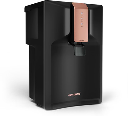 Aquaguard Glory 6 L RO + UV + UF + MTDS Water Purifier with Active Copper Tech | 10-Stage Purification | Taste Adjuster | Suitable for all - Borewell, Tanker, Municipality Water  (Black)
