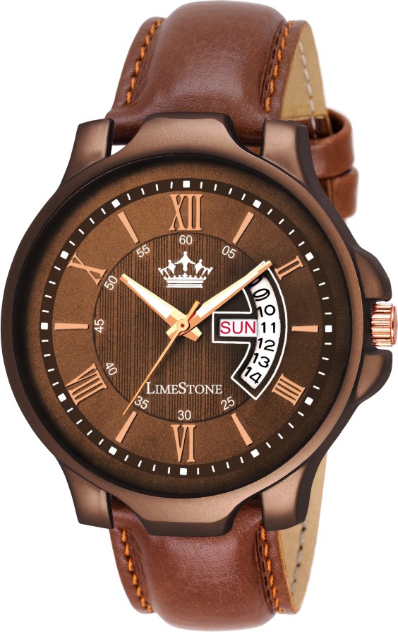 LS2745 Wood Coat Avatar~ Day and Date Display Analog Watch  - For Men