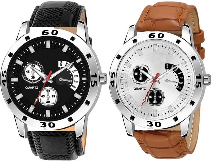 Analog Watch  - For Men Combo Pack Of 2 New Arrival Black & Brown