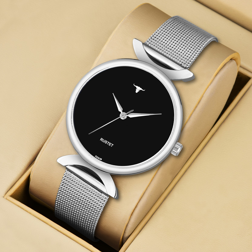 LD-L22-SLVBLK-CH Silver Mesh Strap Girls Analog Watch  - For Girls LD-L22-BLK-CH Silver Mesh Strap Women