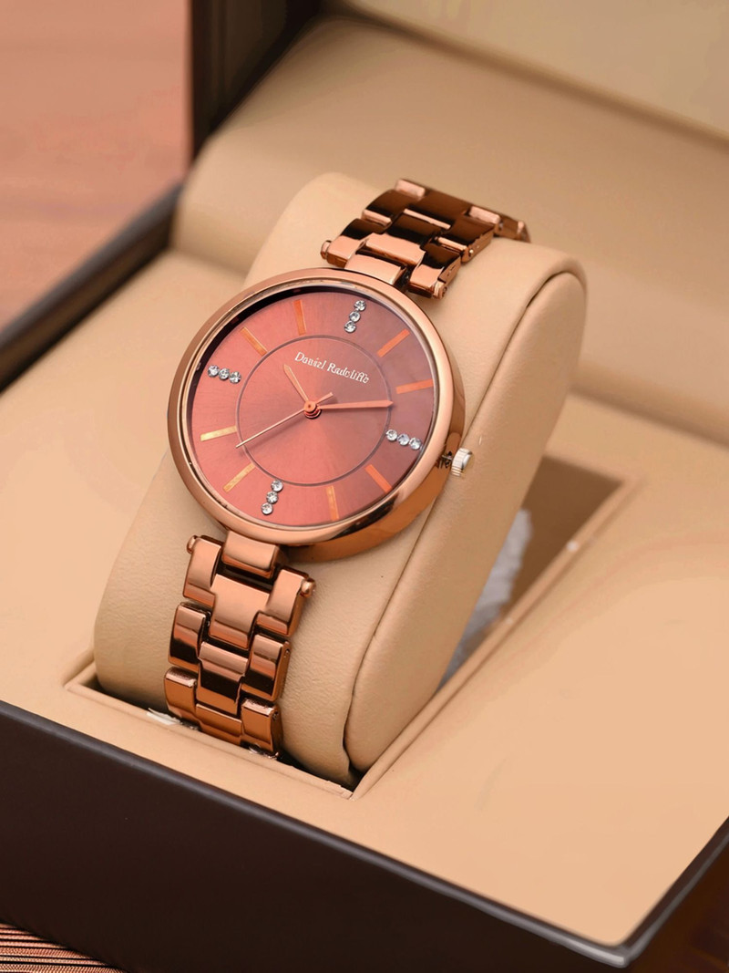 Daniel Radcliffe Round Rose Gold Analog Watch  - For Women DB Brown DJ Women