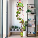 RVART Aluminium, Polyresin, Plastic, Wood Windchime  (20 inch, Green)