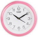 Kadio Analog 22 cm X 22 cm Wall Clock  (Pink, With Glass, Standard)
