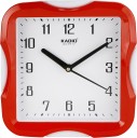 Kadio Analog 20 cm X 20 cm Wall Clock  (Red, With Glass, Standard)