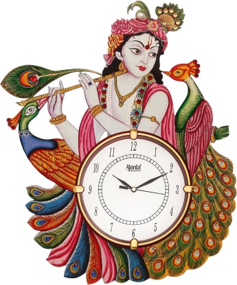 AJANTA Analog 38 cm X 30.48 cm Wall Clock  (Brown, With Glass)