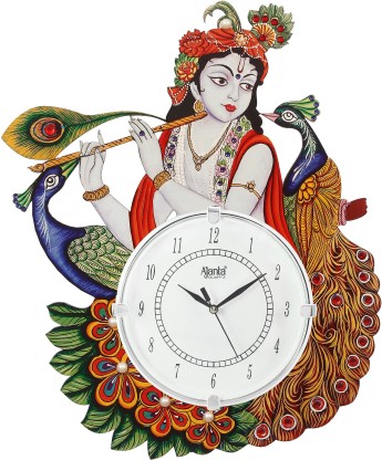 AJANTA Analog 38 cm X 30.48 cm Wall Clock  (Multicolor, With Glass, Standard)