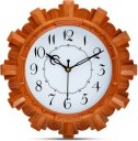 Kadio Analog 24 cm X 24 cm Wall Clock  (Brown, With Glass, Standard)