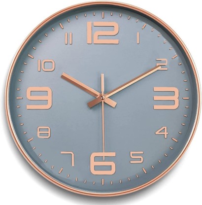 PZOZ Analog 20 cm X 20 cm Wall Clock  (Black, With Glass, Standard)