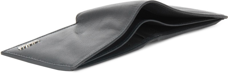 Men Blue Genuine Leather Wallet  (4 Card Slots)