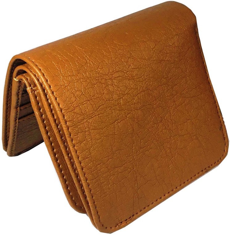 Men Tan Artificial Leather Wallet - Mini  (6 Card Slots)