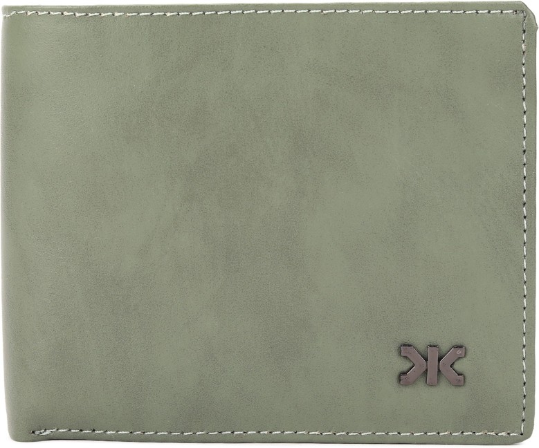 Men Casual Green Artificial Leather Wallet - Regular Size  (10 Card Slots)