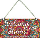 Dinine Craft Welcome Home Wall Hanging for Home Décor  (Multicolor)