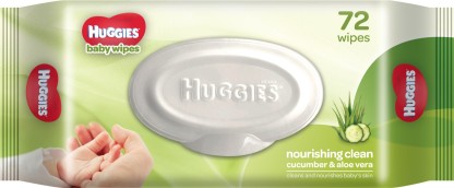 Huggies Cucumber & Aloe Baby Wipes  (72 Wipes)