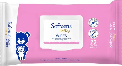 Softsens Baby Wipes With Aloe Vera & Moisturising Lotion  (72 Wipes)