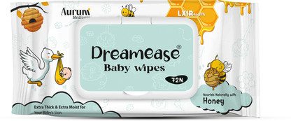 Dreamease Soft & Nourishing Baby Wipes with Honey|Alcohol-Free & pH Balanced,(Pack of 1)  (72 Wipes)