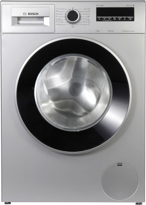 BOSCH 8 kg Drive Motor, Anti Tangle, Anti Vibration Fully Automatic Front Load with In-built Heater Silver  (WAJ2426PIN)