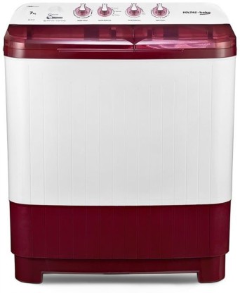 Voltas Beko 7 kg Semi Automatic Top Load Red, White  (WTT70DBRT)