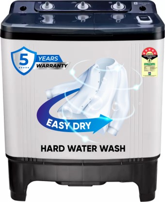 realme TechLife 7 kg 5 Star rating Semi Automatic Top Load Washing Machine White, Black  (RMSA705NNNDW)