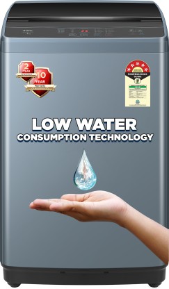 TCL 7 kg 16 Wash Program Magic Filter Fully Automatic Top Load Washing Machine Black, Grey  (TWA70-F3G)