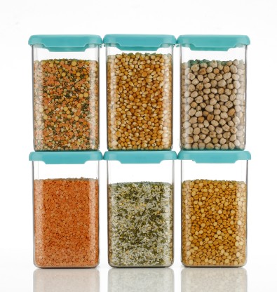 Galleyway  - 1100 ml Plastic Grocery Container  (Pack of 6, Blue)