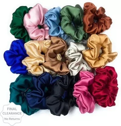 Premium Quality Silk Satin Scrunchies  (Multicolor)