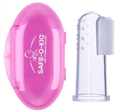 SHOPLX Baby silicone finger toothbrush