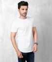 Self Design Men White T-Shirt