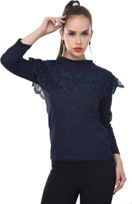 Casual Dark Blue Top