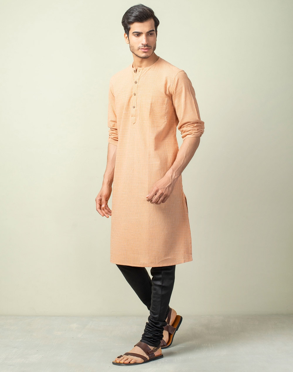 Cotton Bana Striped Long Kurta