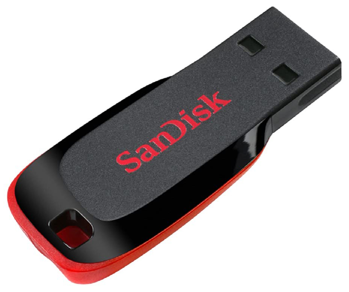 SanDisk Cruzer Blade USB Flash Drive CZ50 64GB USB2.0 (Black-Red)
