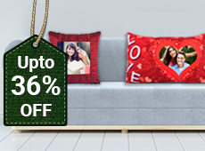 Get Up to 36%  off on Customized Cushion and Pillows