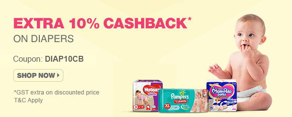 Avail Additional 10%  cashback on Baby Diapers