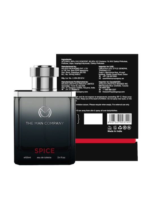 THE MAN COMPANY - Spice Perfume Eau de Toilette For Men with Long Lasting Fragrance 100ml