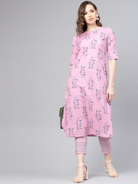 Libas - Floral Bliss Side Pocket Cotton Kurta Set